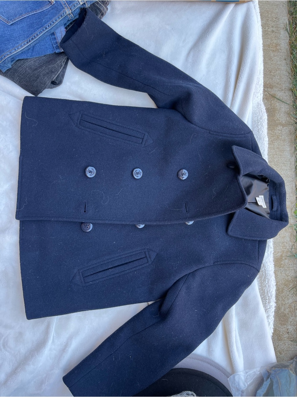 Crewcuts Navy Double-Breasted Peacoat